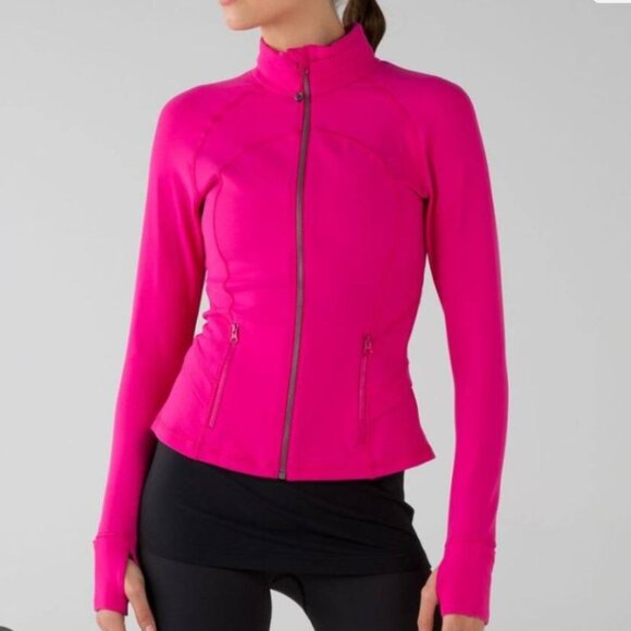 Lululemon Hustle in Your Bustle Jacket in solid pink with a full zip-up design - Picture 1 of 7